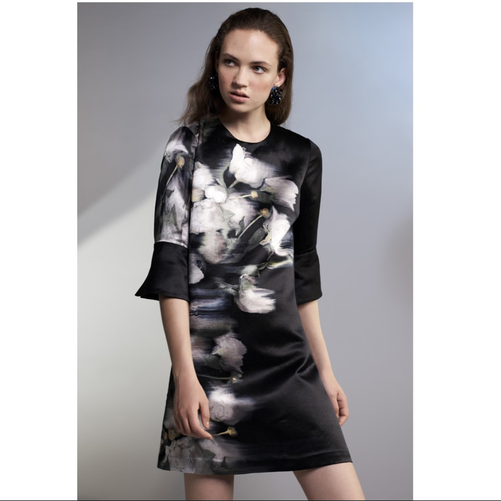 H & M Conscious Collection 39% Silk & 69% Linen peony dress